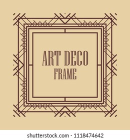 Vintage art deco border frame. Template for design