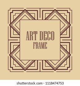 Vintage art deco border frame. Template for design