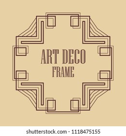 Vintage art deco border frame. Template for design