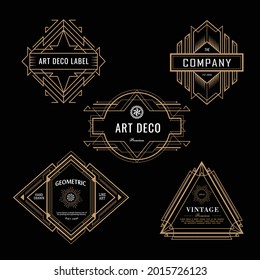 vintage art deco labels retro frame vector illustration