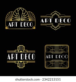 Vintage Art Deco Logo Label vol.2 with luxury looks. suitable for any business. EDITABLE vector File