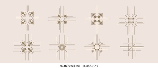 Elemento de objeto art deco de Antiguas para icono y decoración con cuadrado
