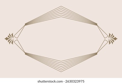 Elemento del objeto del art déco de Antiguas para el icono y la decoración con el rectángulo Horizontal