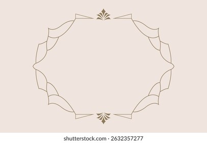 Vintage art deco object element for icon and decoration with horizontal rectangle