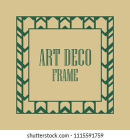 Vintage Art deco ornamental frame. Template for design