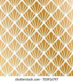 Vintage Art Deco Pattern. Geometric decorative with circles texture. Golden retro background. May be used for laser cut and stencil.