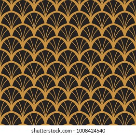 Vintage Art Deco Seamless Pattern. Geometric decorative texture. Vector floral background.