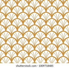 Vintage Art Deco Seamless Pattern. Geometric decorative texture. Vector floral background.