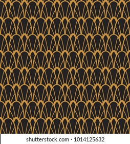 Vintage Art Deco Seamless Pattern. Geometric decorative texture. Vector floral background.