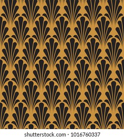 Vintage Art Deco Seamless Pattern. Geometric decorative texture. Vector floral background.