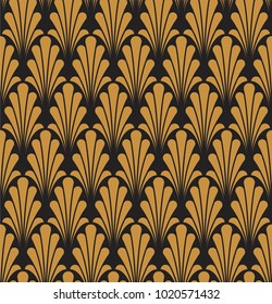 Vintage Art Deco Seamless Pattern. Geometric decorative texture. Vector floral background.