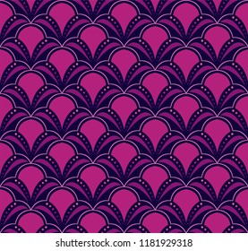 Vintage Art Deco Seamless Pattern. Geometric decorative with circles texture. Retro background.