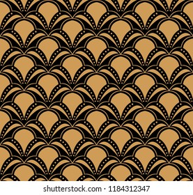 Vintage Art Deco Seamless Pattern. Geometric decorative with circles texture. Retro background.