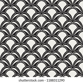 Vintage Art Deco Seamless Pattern. Geometric decorative with circles texture. Retro background.