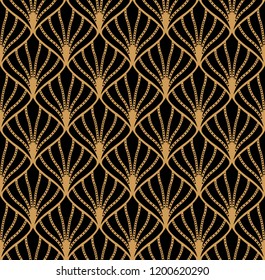 Vintage Art Deco Seamless Pattern. Geometric decorative texture. 