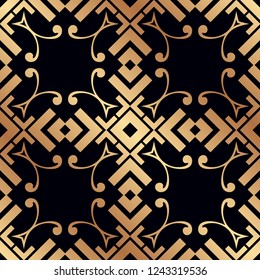 Vintage Art Deco Seamless Pattern. Geometric decorative texture.
