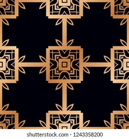 Vintage Art Deco Seamless Pattern. Geometric decorative texture.