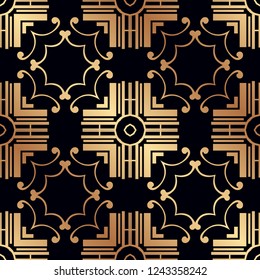 Vintage Art Deco Seamless Pattern. Geometric decorative texture.