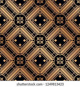 Vintage Art Deco Seamless Pattern. Geometric decorative texture.