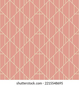 Vintage Art Deco Seamless Pattern. Line art geometric gold shapes. Modern ornaments vector illustration. Gatsby retro elegant background for fabric, wallpaper or wrapping