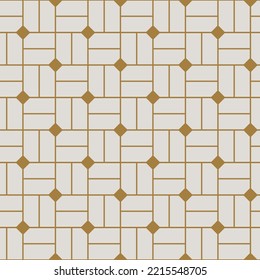 Vintage Art Deco Seamless Pattern. Line art geometric gold shapes. Modern ornaments vector illustration. Gatsby retro elegant background for fabric, wallpaper or wrapping