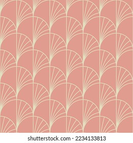 Vintage Art Deco Nahtlose Muster. Geometrische Formen der Linienkunst in Gold. Moderne Ornamente, Vektorgrafik. Gatsby-Retro-eleganter Hintergrund für Stoff, Tapete oder Umhüllung