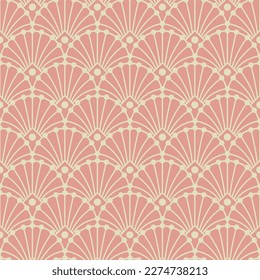 Vintage Art Deco Seamless Pattern. Line art geometric gold shapes. Modern ornaments vector illustration. Gatsby retro elegant background for fabric, wallpaper or wrapping