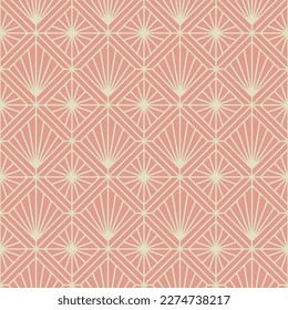 Vintage Art Deco Seamless Pattern. Line art geometric gold shapes. Modern ornaments vector illustration. Gatsby retro elegant background for fabric, wallpaper or wrapping