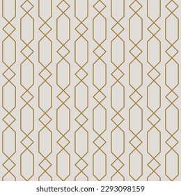 Vintage Art Deco Seamless Pattern. Line art geometric gold shapes. Modern ornaments vector illustration. Gatsby retro elegant background for fabric, wallpaper or wrapping