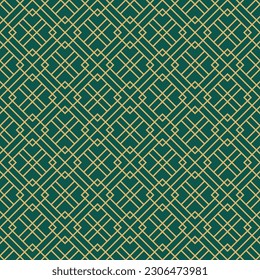 Vintage Art Deco Seamless Pattern. Line art geometric gold shapes. Modern ornaments vector illustration. Gatsby retro elegant background for fabric, wallpaper or wrapping