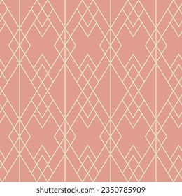 Vintage Art Deco Seamless Pattern. Line art geometric gold shapes. Modern ornaments vector illustration. Gatsby retro elegant background for fabric, wallpaper or wrapping