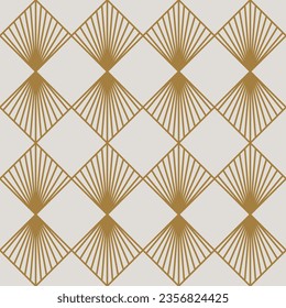 Vintage Art Deco Nahtlose Muster. Geometrische Formen der Linienkunst in Gold. Moderne Ornamente, Vektorgrafik. Gatsby-Retro-eleganter Hintergrund für Stoff, Tapete oder Umhüllung