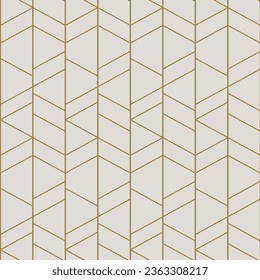 Vintage Art Deco Seamless Pattern. Line art geometric gold shapes. Modern ornaments vector illustration. Gatsby retro elegant background for fabric, wallpaper or wrapping