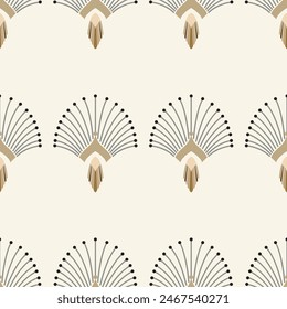 Vintage Art Deco Seamless Pattern. Geometric decorative with circles texture. Retro background. White background