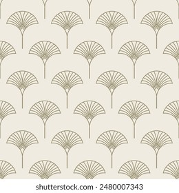 Vintage Art Deco Seamless Pattern. Geometric decorative with ornament. White retro background. Grey elements