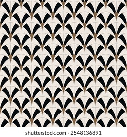 Vintage Art Deco Seamless Pattern. Geometric decorative with circles texture. Retro background. Light background.
