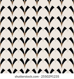 Vintage Art Deco Seamless Pattern. Geometric decorative with circles texture. Retro background. Light background.