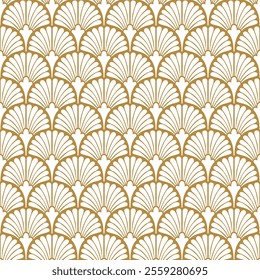 Vintage Art Deco Seamless Pattern. Geometric decorative with circles texture. Retro background. Light background