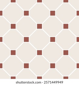 Vintage Art Deco Seamless Pattern. Geometric decorative. Retro background. Red elements. Light background. Wallpaper. Tile