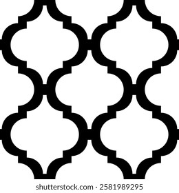 Vintage Art Deco Seamless Pattern. Geometric decorative with abstract elements. Retro background. White and black background