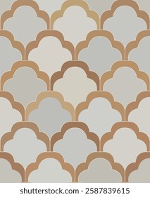 Vintage Art Deco Seamless Pattern. Geometric decorative with abstract elements. Retro background. Beige background