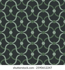 Vintage Art Deco Seamless Pattern. Geometric decorative with abstract elements. Retro background. Green background. Wallpaper. Green and black.