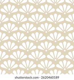 Vintage Art Deco padrão sem emenda. Geométrico decorativo com flor, elementos abstratos. Retrô, fundo claro. Folha branca. Papel de parede. Bege