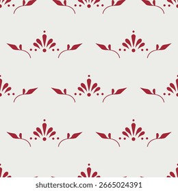 Vintage Art Deco Seamless Pattern. Geometric decorative with abstact. Retro white background. Red elements. Wallpaper