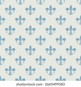 Vintage Art Deco Seamless Pattern. Geometric decorative with blue elements. Retro white background. Wallpaper, print, paper, invitation