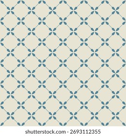 Vintage Art Deco nahtloses Muster. Geometrisches Dekor mit beigen und blauen Elementen. Retro-Hintergrund. Bildschirmhintergrund. Papier, Druck, Textilien