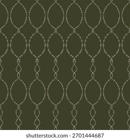 Patrón inconsútil del art déco de Antiguas. Decorativo geométrico con líneas abstractas. Fondo retro. Fondo verde y beige