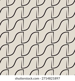 Patrón inconsútil del art déco de Antiguas. Decorativo geométrico con Elementos negros abstractos. Fondo retro.