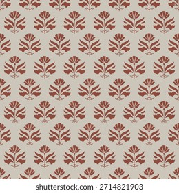 Patrón inconsútil del art déco de Antiguas. Decorativo geométrico con flor de terracota abstracta. Fondo retro.