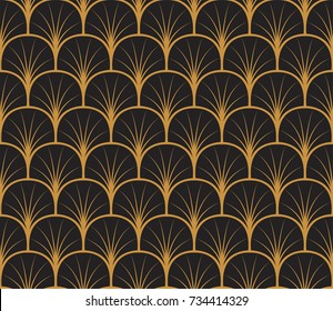 Vintage Art Deco Seamless Pattern. Geometric victorian texture. Retro background.